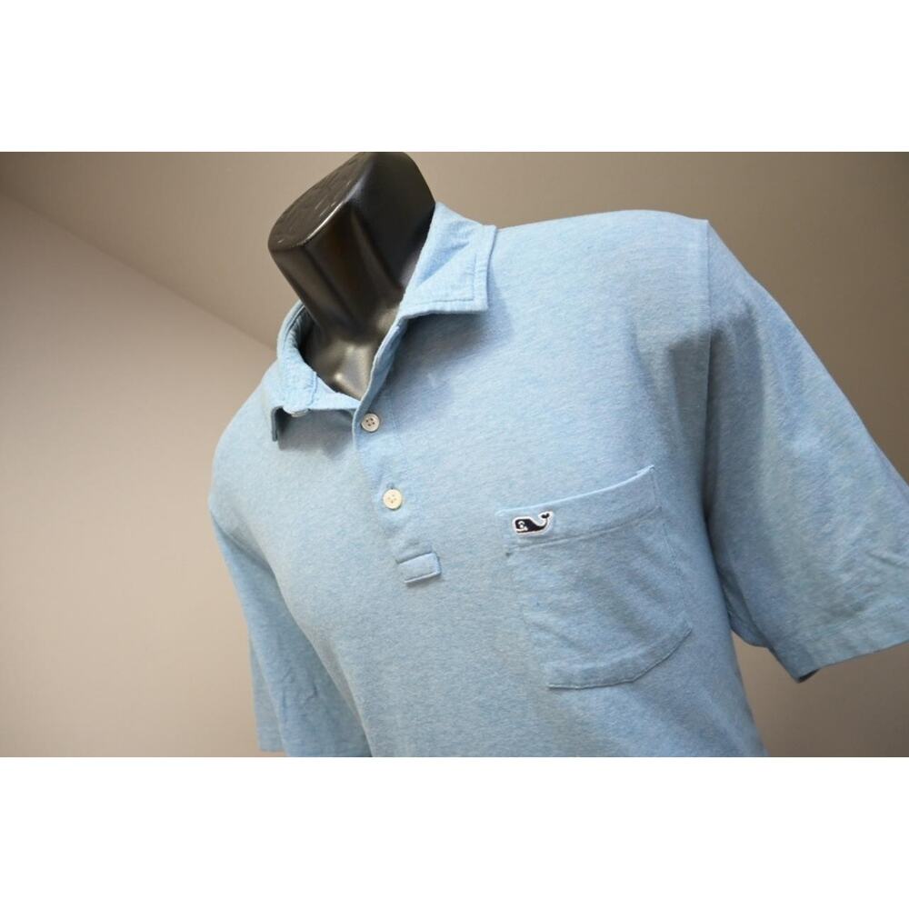 Vineyard Vines Edgartown Golf Polo Blue Cotton Blend Shirt Mens Size Large